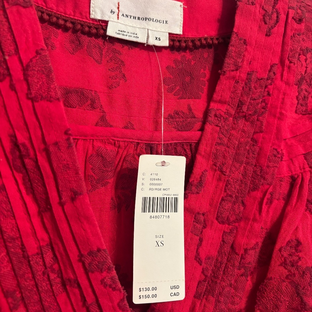 Anthropologie Sleeveless Wrap Top – Red Motif - Picture 7 of 8